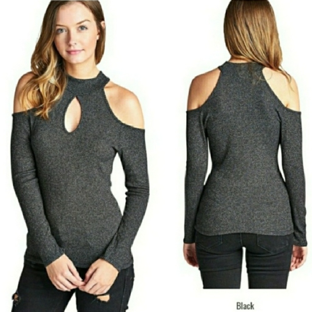 🆕 Wool Cold Shoulder Top